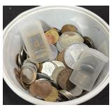 COLLECTION OF ASSTD. FOREIGN COINS & TOKENS -
