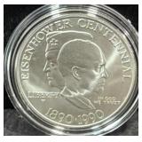 1990 EISENHOWER CENTENNIAL PROOF SILVER DOLLAR-
