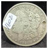 1921 MORGAN SILVER DOLLAR DOUBLE HOLED -