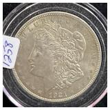 1921-D MORGAN SILVER DOLLAR