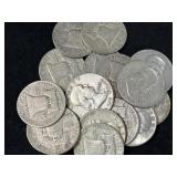 20 FRANKLIN SILVER HALF DOLLARS