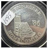 1986 TENNESSEE HOMECOMING 1 OZ SILVER ROUND -
