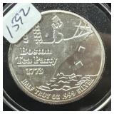 BOSTON TEA PARTY HALF-OUNCE SILVER ROUND -