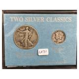 2 SILVER CLASSICS: 1941 WALKING LIBERTY HALF AND