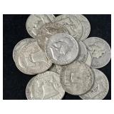 20 FRANKLIN SILVER HALF DOLLARS