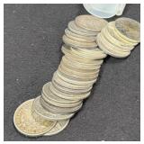 (25) SILVER DOLLARS - (17) PEACE, (8) MORGAN
