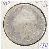 1890-CC MORGAN SILVER DOLLAR