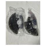 (2) NEW FIXED BLADE KNIVES WITH LEATHER SHEATHS -