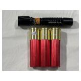 (3) I-ZOOM SHOTGUN SHELL LED FLASHLIGHTS & (1)