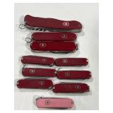 (10) SWISS ARMY KNIVES - ASSORTED SIZES