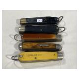 (5) POCKET KNIVES - (3) CAMILLUS, (1) KLEIN, (1)
