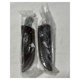 (2) NEW FIXED BLADE KNIVES WITH LEATHER SHEATHS -