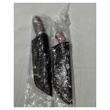 (2) NEW FIXED BLADE KNIVES WITH LEATHER SHEATHS -