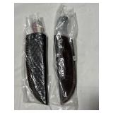 (2) NEW 9' FIXED BLADE KNIVES WITH LEATHER