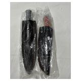 (2) NEW FIXED BLADE KNIVES WITH LEATHER SHEATHS -