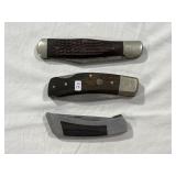 (3) FOLDING POCKET KNIVES - CASE XX 6165 SAB