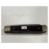BROWNING 2-BLADE POCKET KNIFE - BROWN WOOD HANDLE
