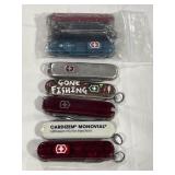 (8) SMALL SWISS ARMY KNIFE KEYCHAINS - 2' EACH -