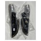 (2) NEW 7' FIXED BLADE KNIVES WITH LEATHER