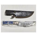 10' FIXED BLADE DAMASCUS STYLE KNIFE -