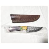 7.5' FIXED BLADE DAMASCUS STYLE BLADE W/