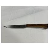FIXED BLADE KNIFE - WOODEN HANDLE - MARKED