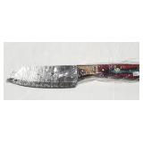 11' FIXED BLADE KNIFE W/ DAMASCUS STYLE BLADE