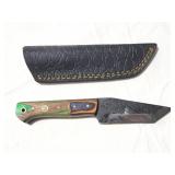 8' FIXED BLADE KNIFE W/ LEATHER SHEATH -FILE BLADE