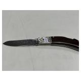 ENGRAVED LOCKBACK POCKET KNIFE - WOOD HANDLE - 7'