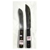 (2) VTG BUTCHER KNIVES - NO MAKERS MARK - 6' & 7'
