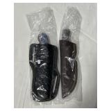 (2) NEW 8 1/2' FIXED BLADE KNIVES WITH LEATHER