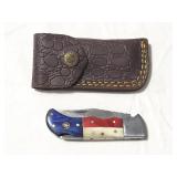 SINGLE BLADE FOLDING POCKET KNIFE W/ DAMASCUS