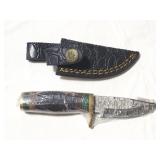 6' DAMASCUS STYLE BLADE FIXED BLADE KNIFE -