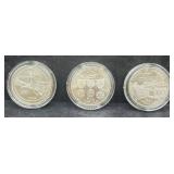 1994 U.S. VETERANS COMM. 3-COIN UNC SILVER DOLLAR