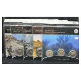 (5) AMERICA THE BEAUTIFUL QUARTER 3-COIN SETS -