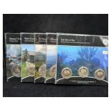 (5) AMERICA THE BEAUTIFUL QUARTER 3-COIN SETS -