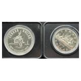 1975 "CALGARY" SILVER DOLLAR & "CANOE" NICKEL