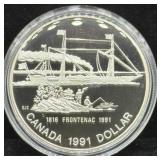 1991 CANADA "FRONTENAC" PROOF SILVER DOLLAR -