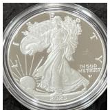 2025-W PROOF SILVER EAGLE - BOX AND COA