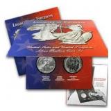 LEGACIES OF FREEDOM US AND UK SILVER BULLION SET