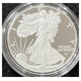 2023-S PROOF SILVER EAGLE - BOX AND COA