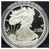 2001-W PROOF SILVER EAGLE - BOX AND COA