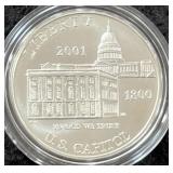 2001 CAPITOL VISITOR CENTER PROOF UNC SILVER