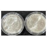 2001 AMERICAN BUFFALO PROOF & UNC SILVER DOLLARS