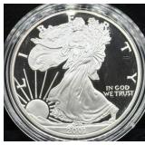 2001-W PROOF SILVER EAGLE - BOX AND COA