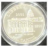 2001 CAPITOL VISITOR CENTER PROOF UNC SILVER