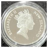 1997 NEW ZEALAND "SADDLEBACK" SILVER PROOF $5 COIN