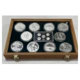 2013 COLLECTION OF (10) 5 OZ UNC SILVER COINS AND