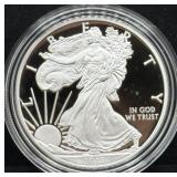 2013-W PROOF SILVER EAGLE - BOX AND COA -