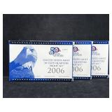 (3) 2006 STATE QUARTERS PROOF SETS -